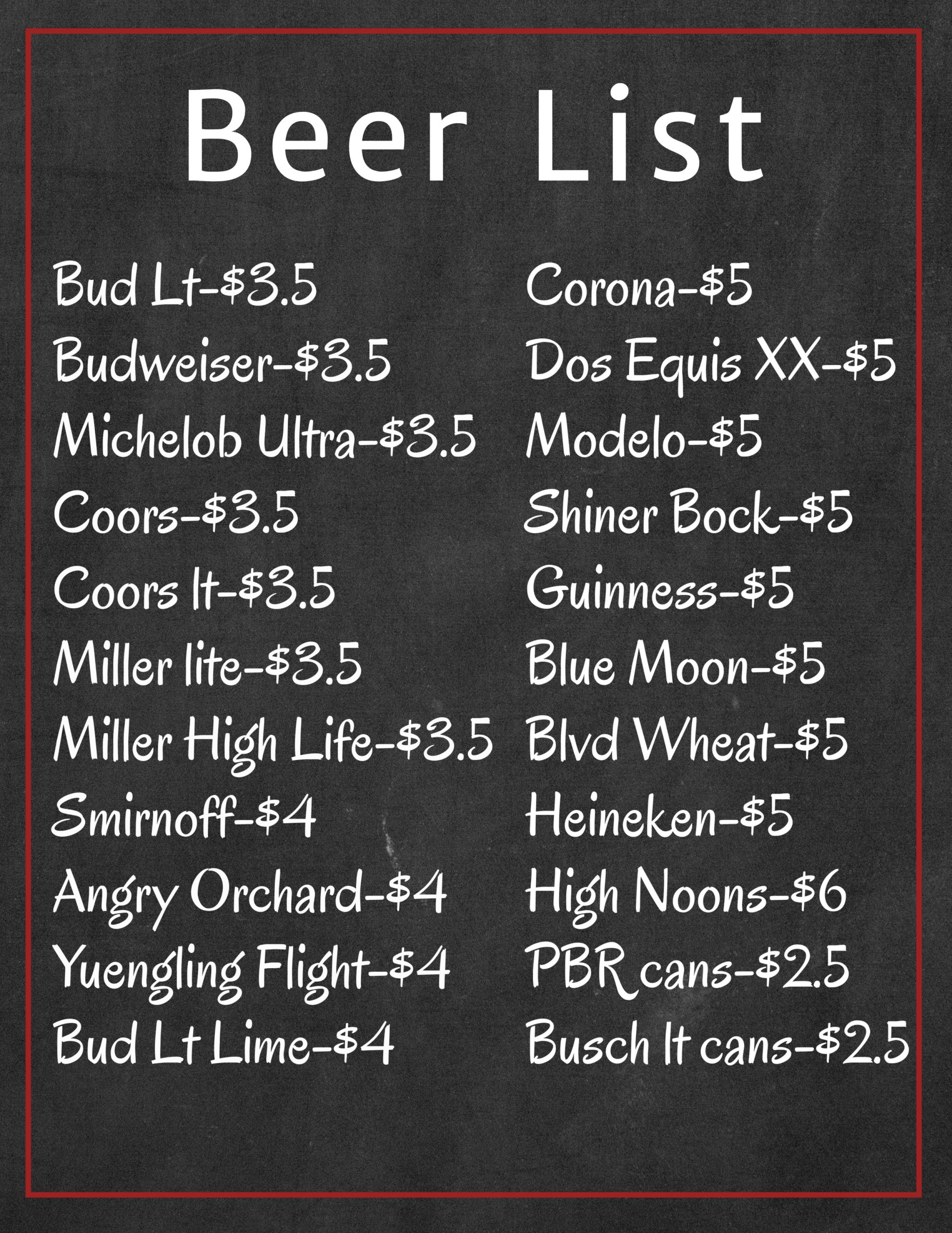 Beer List