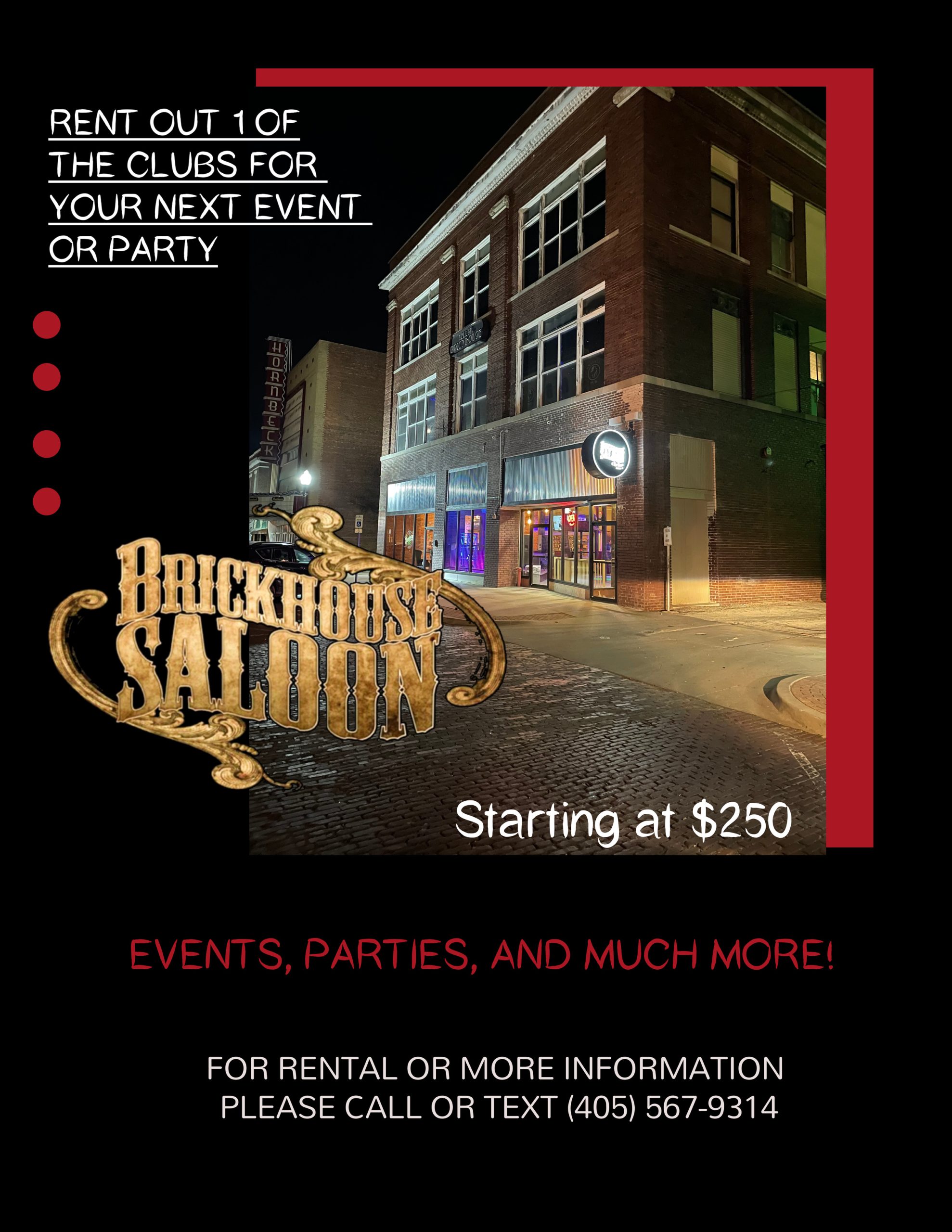 Club Rental at Brickhouse Saloon
